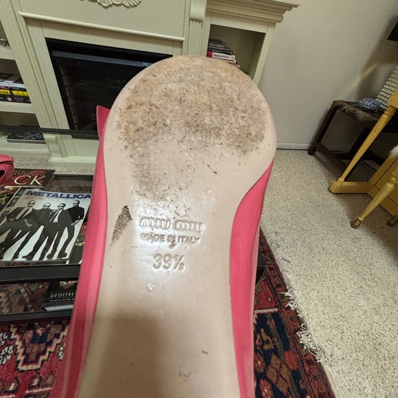 💗 Miu Miu Pink Patent Leather Flats – Size 39.5 (US 9.5) 💗 - Picture 5 of 5